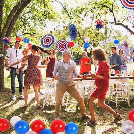 Éventails en papier pour la fête de l'indépendance américaine (lot de 6), guirlandes de fanions pour décoration murale (4 juillet, Memorial Day). (1/4)