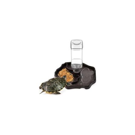 Distributeur d'eau pour Reptile, 2 en 1 Abreuvoir Tortue Terrestre Bol d'eau de Nourriture pour Reptiles Distributeur d'eau Portable Mangeoire Gamelle Tortue pour Tortues, Hamsters, Lézards