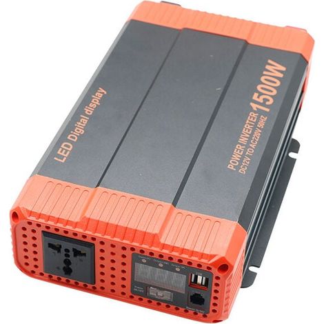 12V to 220V 1500W Voltage Converter Inverter with Monitor LCD Display USB for Car Caravan Boat Camping Travel MUMU (1/4)