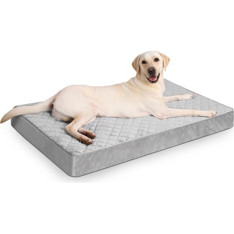 Coussin Dehoussable pour Chien, Tapis Matelas, Fond Antidérapant, Gris Foncé, 88x55cm