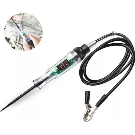 1 stylo testeur électrique automobile, affichage numérique LCD, détection tension 6-12-24 V, test de continuité et polarité, pour mécaniciens et bricoleurs (1/5)