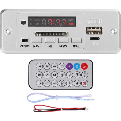 Module Audio MP3 5V avec Amplificateur, Lecteur USB FM Radio, Carte de Décodage Argenté pour Haut-parleurs (1/5)
