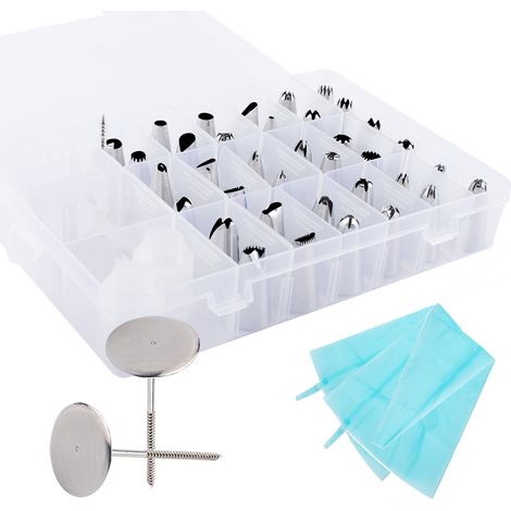 Kit 42 pièces douille à pâtisserie, poche silicone, clou fleur, adaptateur plastique, décoration gâteau cupcake biscuit (1/5)