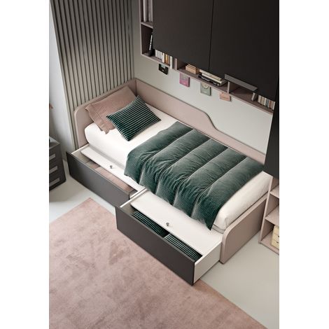 Letto singolo 80x190 con cassetti - Pratico e salvaspazio per camerette e stanzette - Cipriaf3c4ff (1/5)