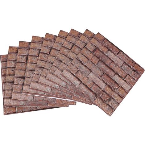 Panneaux muraux 3D autocollants effet brique, décoration murale intérieure, panneaux muraux en PVC pour salon et chambre, lot de 10 (1/5)