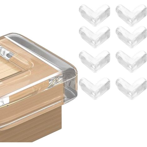 SHINING HOUSE 8 Stück Eckenschutz für Babytische, transparenter Eckenschutz für Möbel, weich und hoch belastbar, schützt das Baby vor scharfen Ecken des Tisches (L-Form) (1/4)
