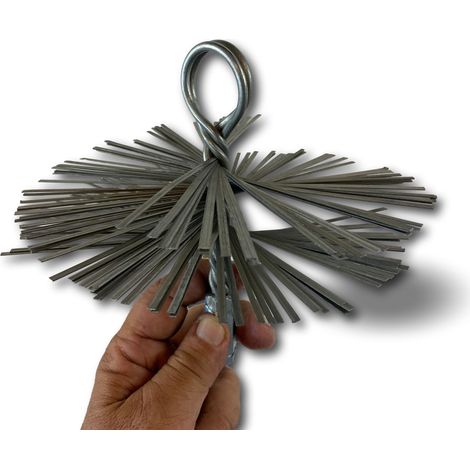 Kibros – Hérisson rond en acier pour ramonage conduits non gainés – Ø 180 mm – Embout fileté M12 – Résistant aux températures élevées
