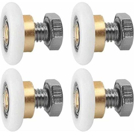 Rouleau De Porte Coulissante, 4 PCS Rouleaux De Douche, Rouleau Roulette Roue ​pour Porte de Douche Roulettes Coulissantes Porte Roue de Remplacement(20MM)