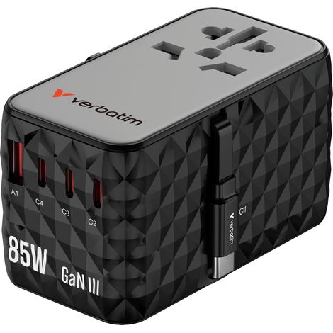 Cargador de viaje Verbatim CNT-02 85 W tecnología GaN (1/5)