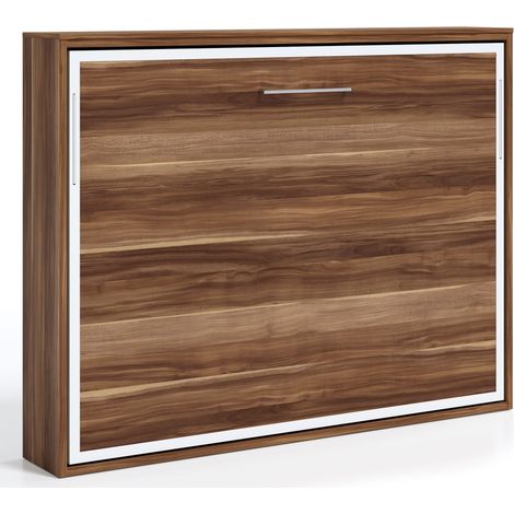 Lit escamotable horizontal 90x190 Angelina-Coffrage Gris ciment-Façade Blanche (1/5)