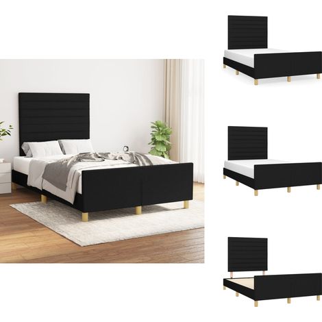 Bettgestell ohne Matratze Schwarz 120x200 cm Stoff - Bettsofa - Boxspringbetten - Doppelbett - Lattenrost - Massivholzbette (1/5)