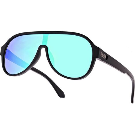 Pilot-Sonnenbrille mit verspiegelten Gläsern und UV400-Filter SVM-19B Schwarz/Grün/Blau (1/5)