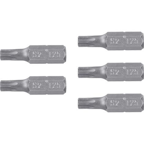 Puntas Torx T25 con seguro para destornillador - 25 mm - 5 puntas
