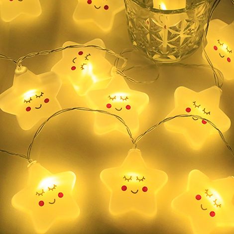 Guirlande Lumineuse LED - 20 Ampoules - Formes Nuage Arc-en-Ciel Étoile - Alimentation Piles AA - Longueur 3 M - Pour Chambre Enfant Salon Décoration Intérieure (1/5)