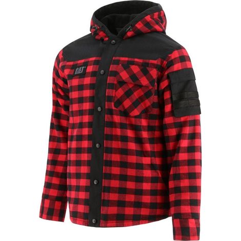 Sovracamicia da lavoro rinforzata con cappuccio Caterpillar SEQUOIA Rosso / Nero XXL