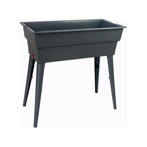 Jardinière 40 litres – Dimensions L 81 x l 39 x H 80 cm – Polypropylène gris souris – Pieds amovibles avec bouchon de vidange (1/6)