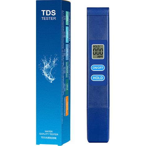 Stylo numérique TDS portable (0–9990 ppm) avec fonction « Hold », pour eau potable, filtres à osmose inverse, aquariums et culture hydroponique (1/5)