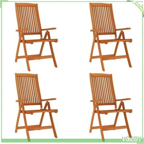 Chaises de jardin pliables (lot de 4) - FAFEICY - 3087344 - Bois d'eucalyptus massif - Dossier 5 positions - Pliantes (1/5)