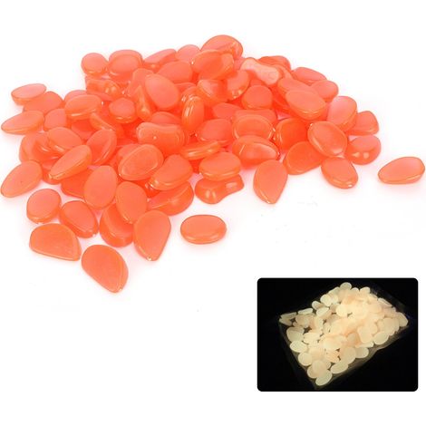 Piedras decorativas luminosas – Paquete de 100 – Poliestireno luminoso para acuario, jardín y decoración de interiores – Rojo melocotón (1/5)