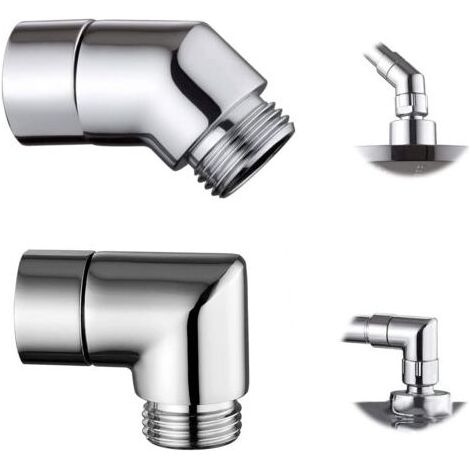 2 pièces Douchette à Main de Salle de Bain Douchette,90°/135° Coude Inclinaison Adaptateur de Pommeau de Douche, Laiton douchette Adaptateur, pour Interface Universelle de 1/2 Pouce douchette (1/5)