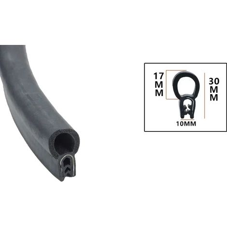 Protector de borde de puerta, caucho EPDM duradero, diseño en forma de U a prueba de polvo, D-02, 3 metros (1/2)