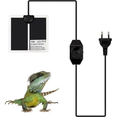 Couverture chauffante électrique pour reptiles, tapis chauffant étanche pour animaux de compagnie 5W/7W/14W/28W. (1/5)