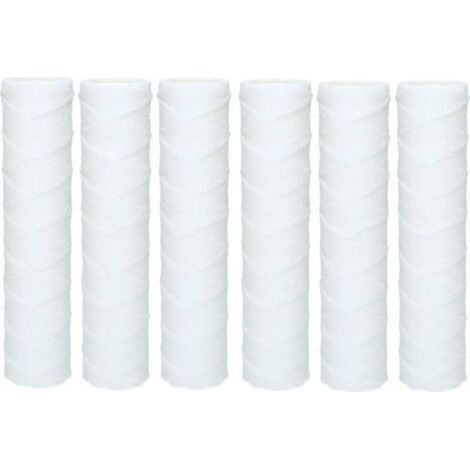 6x Cartouche Sédiment Bobinée pour l'osmose inverse, l'eau alimentée par le pôle et la filtration des particules - 50 microns