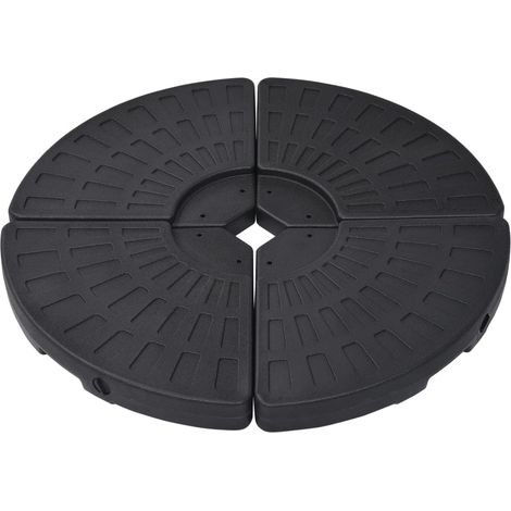 Socle de parasol en forme d'éventail 4 pcs Noir (1/5)