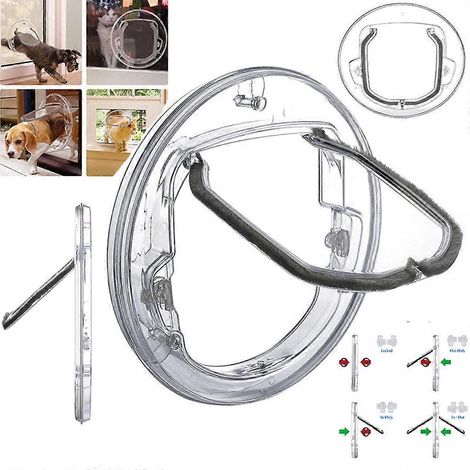 Porte pour animaux de compagnie neuve, sécurisée et verrouillable, avec moustiquaire, pour chats d'extérieur, porte de fenêtre ou de mur, accès libre (1/4)