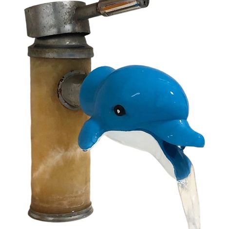 Prolongateur de robinet extensible pour lavabo de salle de bain enfants, design ludique avec orifice d'évacuation (1/5)