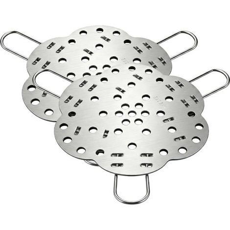 Lot de 2 paniers vapeur pliables en acier inoxydable 2026, hauteur réglable, pour casseroles et poêles, compatibles avec les autocuiseurs, support trépied (1/5)