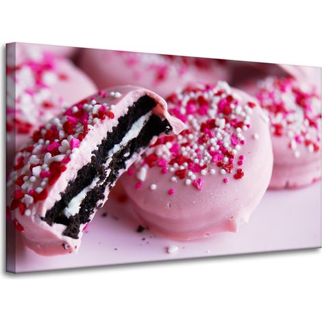Stampa su tela "Cucina con biscotti rosa" 100x60