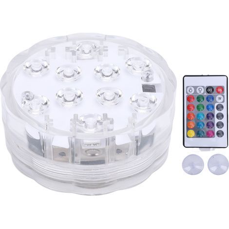 Ortviai Lampe sous-marine magnétique RGB pour piscine – Télécommande 24 touches, 10 LED, étanchéité IP68 (1/5)