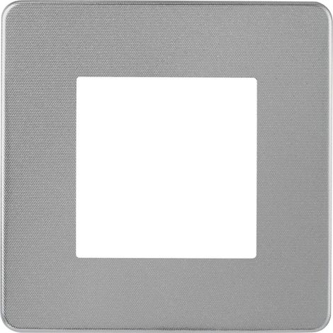 Plaque Unica Studio Métal - 1 poste - White aluminium liseré anthracite (1/3)