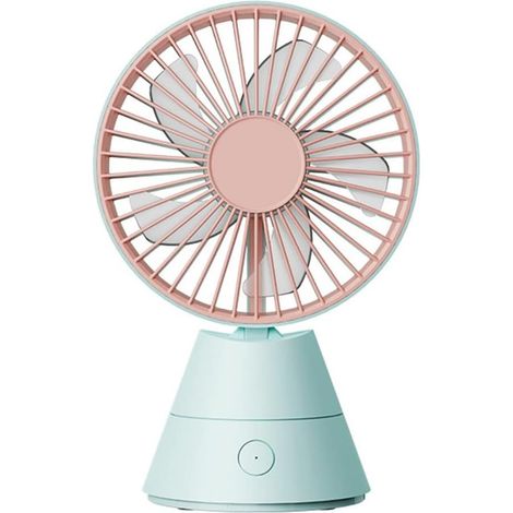 Ventilateur de Bureau Rechargeable USB, Oscillant et Silencieux pour Chambre,Bleu (1/5)