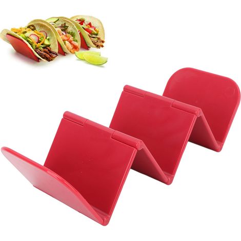 Porte-tacos, pinces alimentaires, porte-rouleaux de printemps, porte-crêpes (rouge) (1/5)