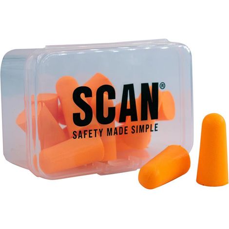 Scan Tapered Foam Earplugs, 6 Pairs, SNR 33 dB, Re-sealable Cases (1/3)