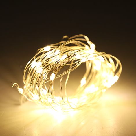 100-LED-Lichterkette für Schlafzimmer, Rasen, Garten, Zuhause, Weihnachtsdekoration, warmweiß (1/5)
