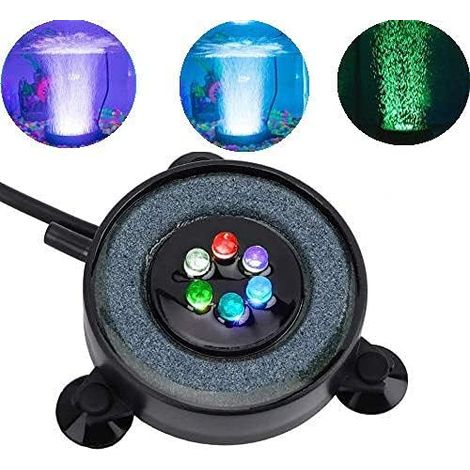 Décorations pour aquarium, éclairage à bulles pour aquarium, lampe LED submersible pour aquarium, éclairage d'aquarium, décoration à bulles pour bassin, distributeur de bulles LED pour disque de pierr (1/5)