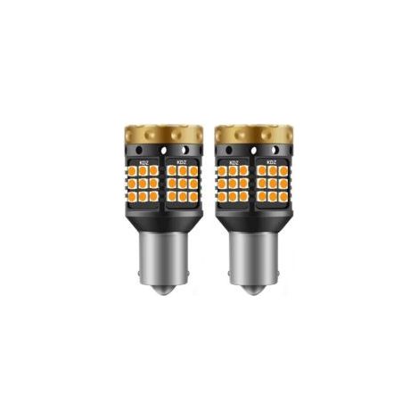 Convient aux ampoules de clignotants LED Lntyq 1156 BA15S P21W, ambre, jaune, orange, 3700 lumens, 3030 lumens, 45 lumens, SMD Canbus sans problème anti-scintillement (paquet de 2) (1/2)