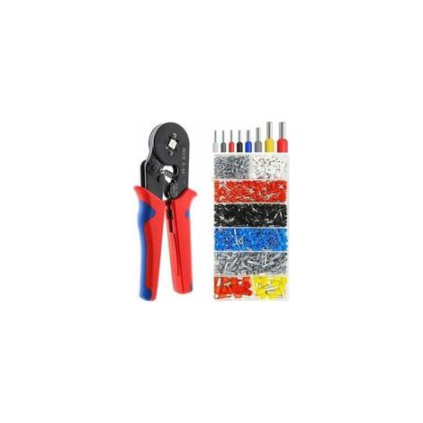 Pince à Sertir Kit, Embout de Cablage Outil de Sertissage Cosse Electriques à 1250 Cosses 0,5-10mm² pour Bornes de Outil de Sertissage de Pince Électricien,Bornes Électriques