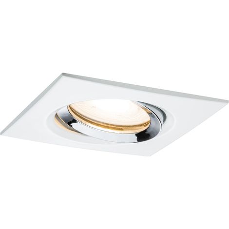 Paulmann Nova Spot encastrable pour salle de bains jeu LED GU10 7 W IP65 blanc mat, chrome S309611 (1/4)