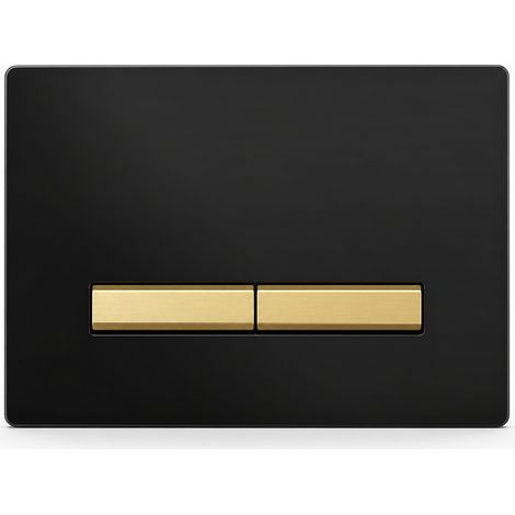 Placca di comando doppio pulsante per WC sospeso Nero Oro (1/5)