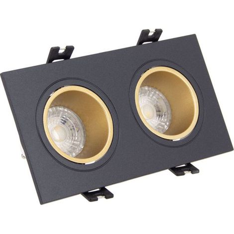 Xanlite – Spot encastrable orientable 2 têtes GU10 50W blanc chaud 2700K – Angle 36° pour éclairage ciblé – SP502TCANO (1/5)