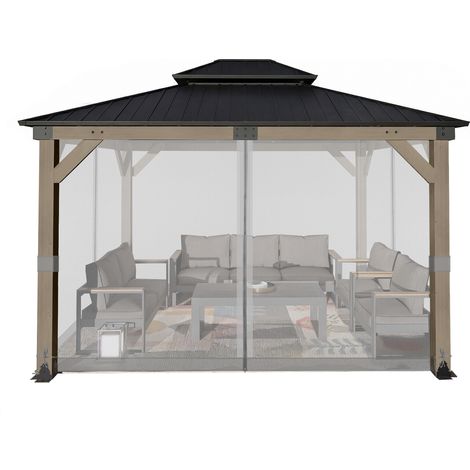 Aoodor Universal Gazebo Mosquito Netting - 3.65x4.87m - grey (1/5)