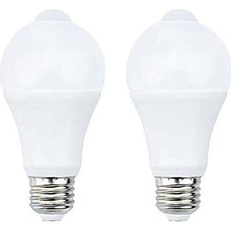 12W E27 PIR Infrarouge Ampoule LED avec Détecteur de Mouvement ON/OFF Automatiquement A60 220V 1200lm équivalent 120W Halogène pour Escalier Couloir Garage(Lot de 2, Blanc Froid 5700K) (1/4)