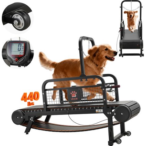 VEVOR Tapis Roulant per Cani di Taglia Media, Macchina da Corsa per Cani Interni Non Elettrica, Inclinazione Regolabile 11 cm, Allenamento per Forma Fisica e Salute del Cane, Supporto Max. da 199,58kg