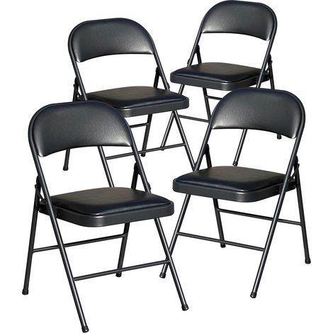 Lot de 4 Chaises Pliantes, Chaises Pliantes Salle a Manger, Chaise Pliante Confortable, Chaise pliante rembourrée, Chaises Pliantes pour Cuisine,Bureau,Extérieur,Jardin, Charge maximale 136 kg (1/5)