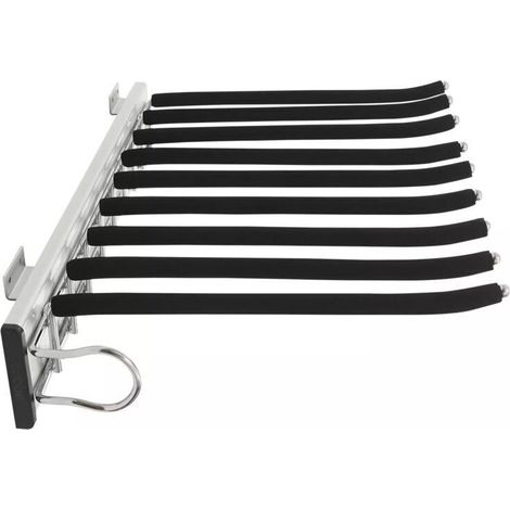 Cintre pantalon extensible pour armoire 46 x 32.6 cm – Acier inoxydable et ABS – Supporte jusqu'à 9 pantalons ou foulards (1/5)