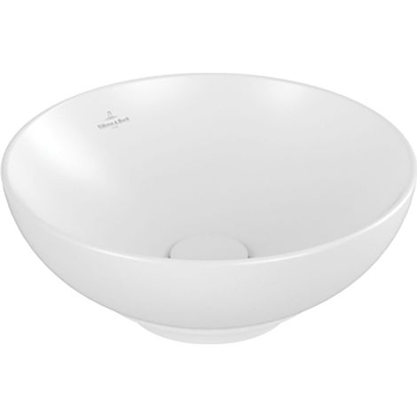 Villeroy & Boch Loop&Friends - Aufsatzwaschtisch, Durchmesser 38 cm, mit Überlauf, CeramicPlus, Stone White 4A4500RW (1/5)